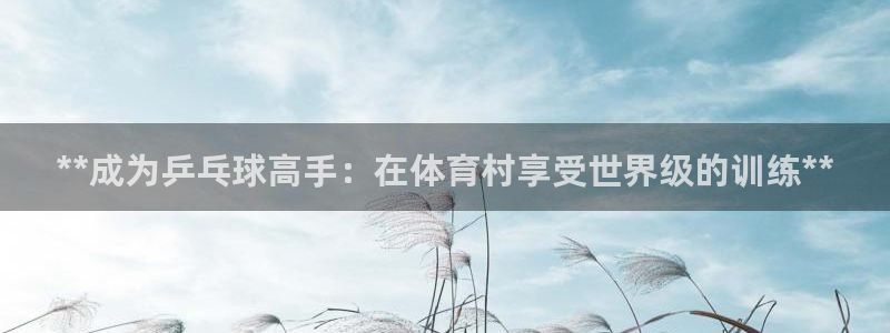 耀世娱乐提款：**成为乒乓球高手：在体育村享受世界级